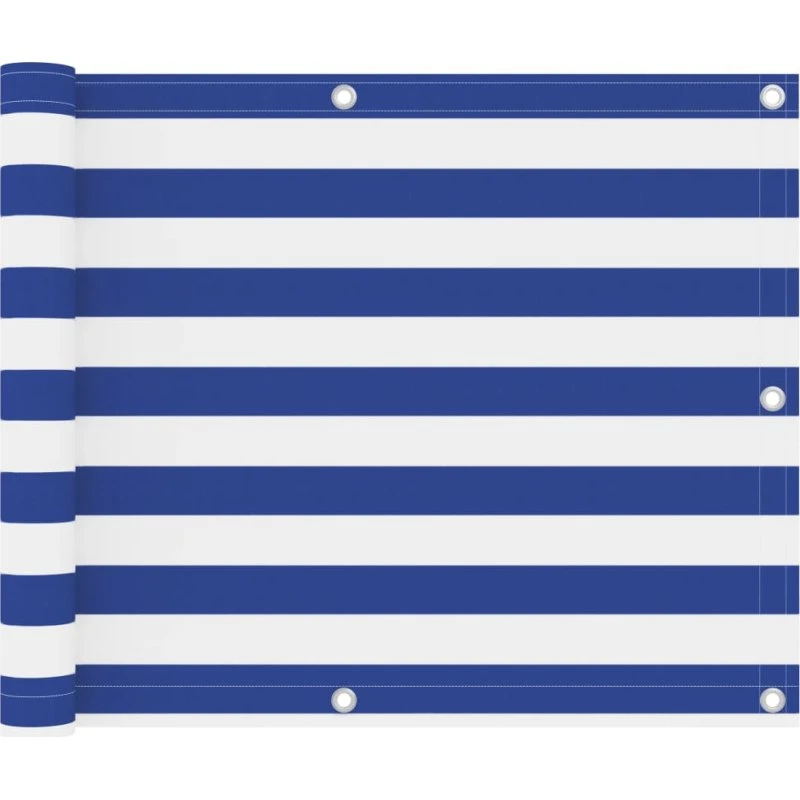 Altanafskærmning 75x400 cm i PU-belagt oxford (hvid/blå)