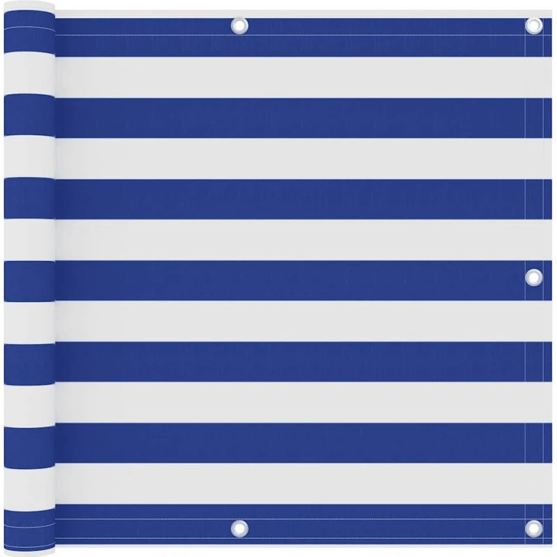 Altanafskærmning 90x500 cm i PU-belagt oxford (hvid/blå)