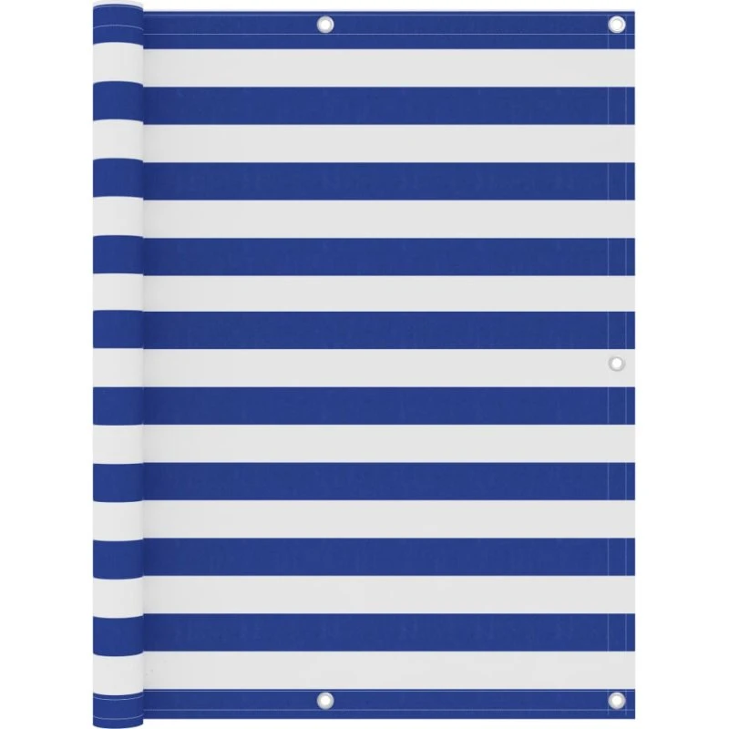 Altanafskærmning 120x400 cm PU-belagt oxford – Hvid/Blå