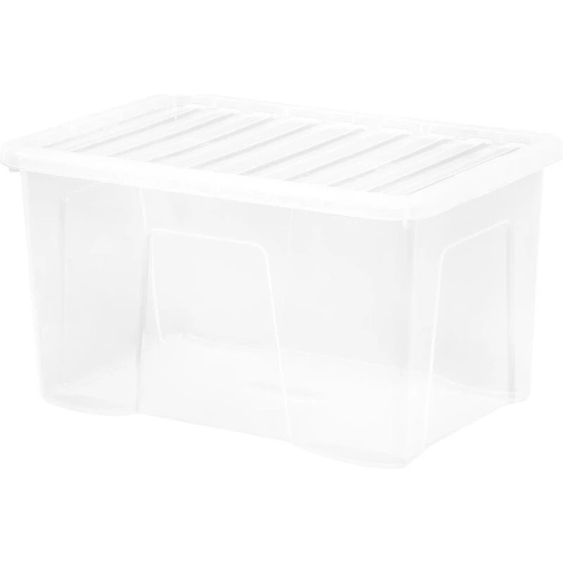 Wham Crystal opbevaringskasse med låg 60 L