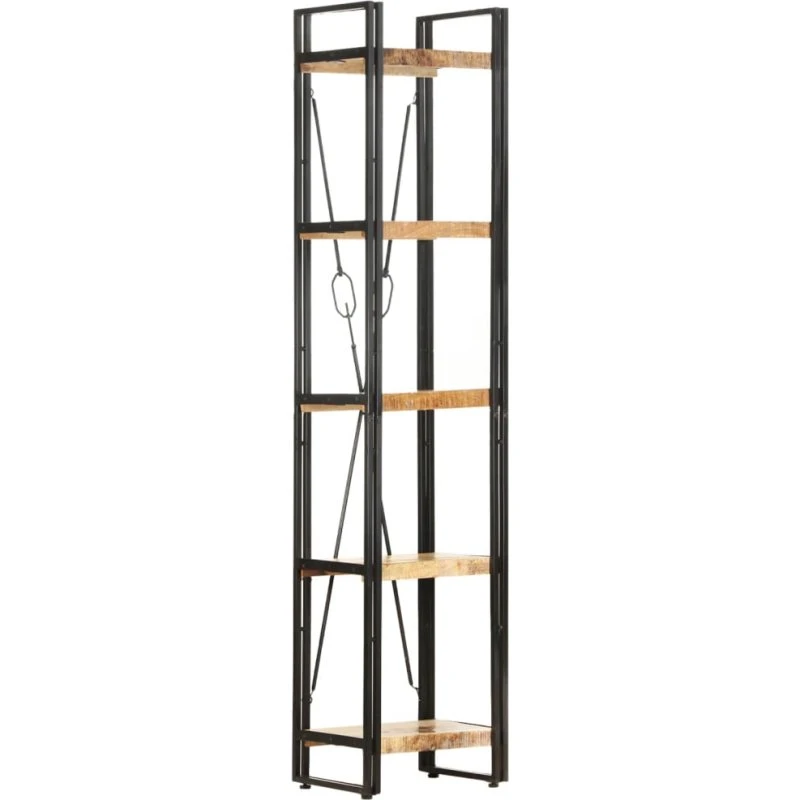 Bogreol i massivt mangotræ 5 hylder 40x30x180 cm