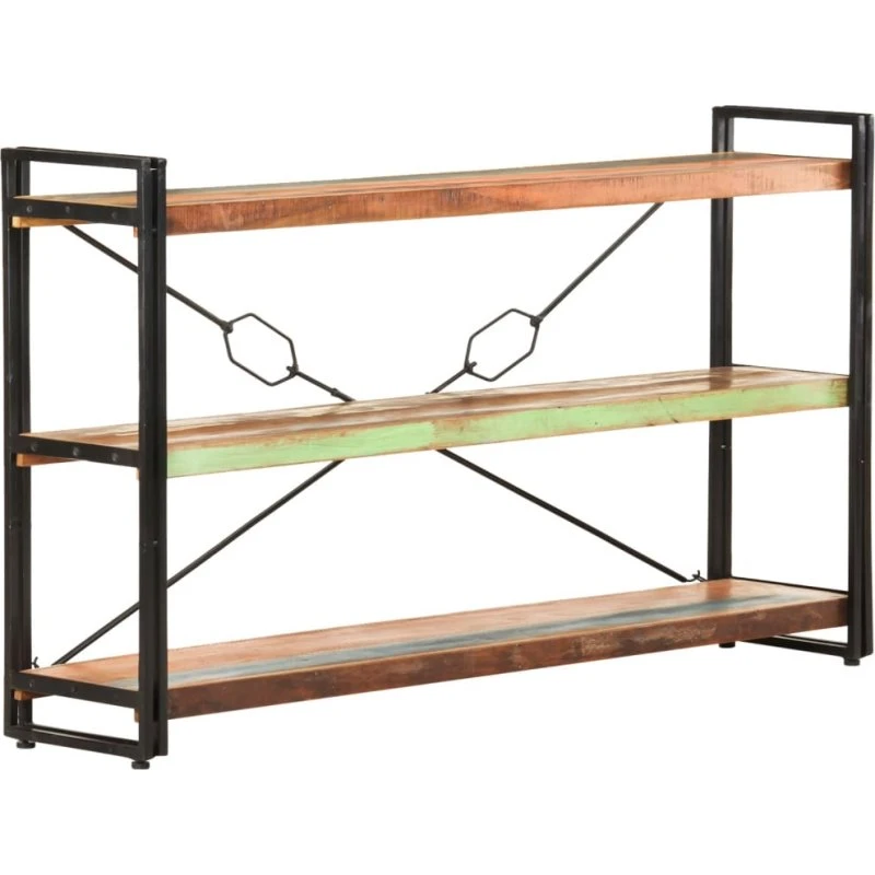 Bogreol 3 hylder 140x30x80 cm i genbrugstræ