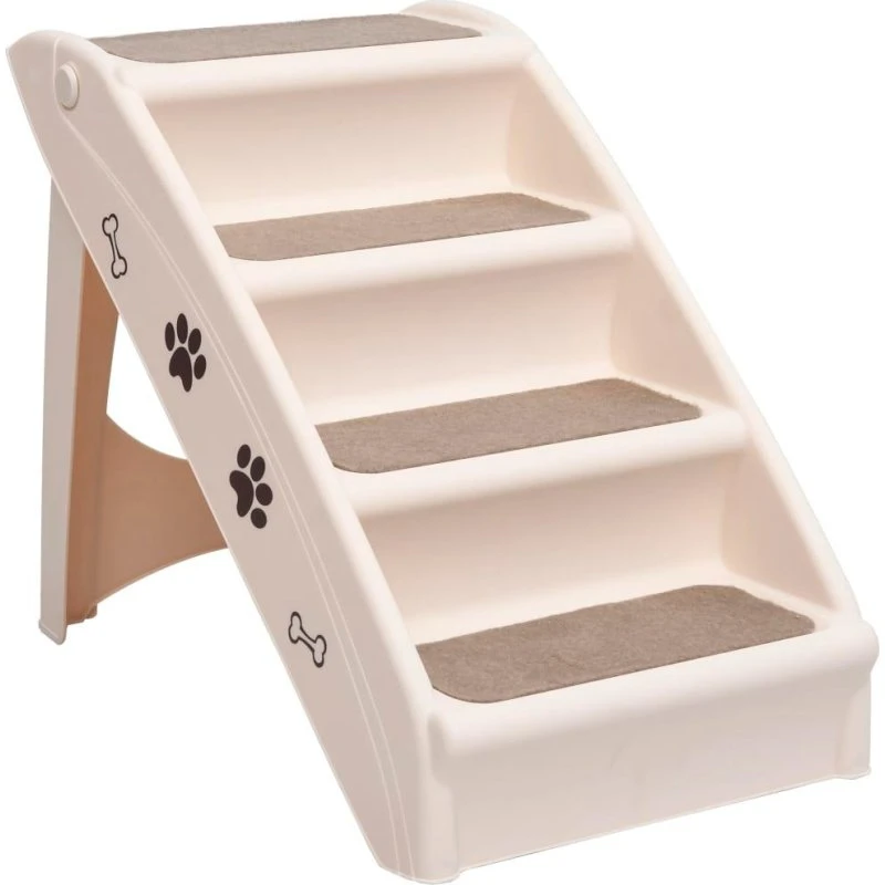 Foldbar hundetrappe 62x40x49,5 cm – creme (max 75 kg)