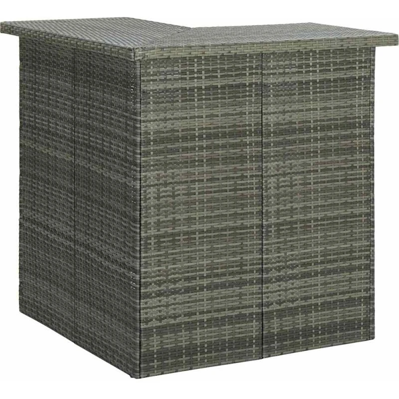 Hjørne barbord 100x50x105 cm polyrattan – Grå