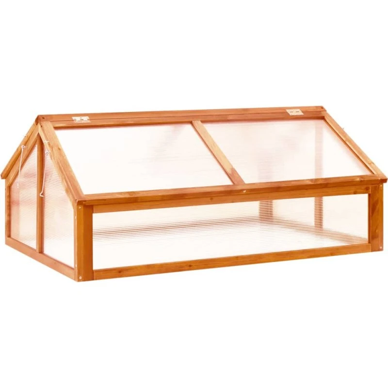 Drivhus i fyrretræ 114×80×50 cm – brun