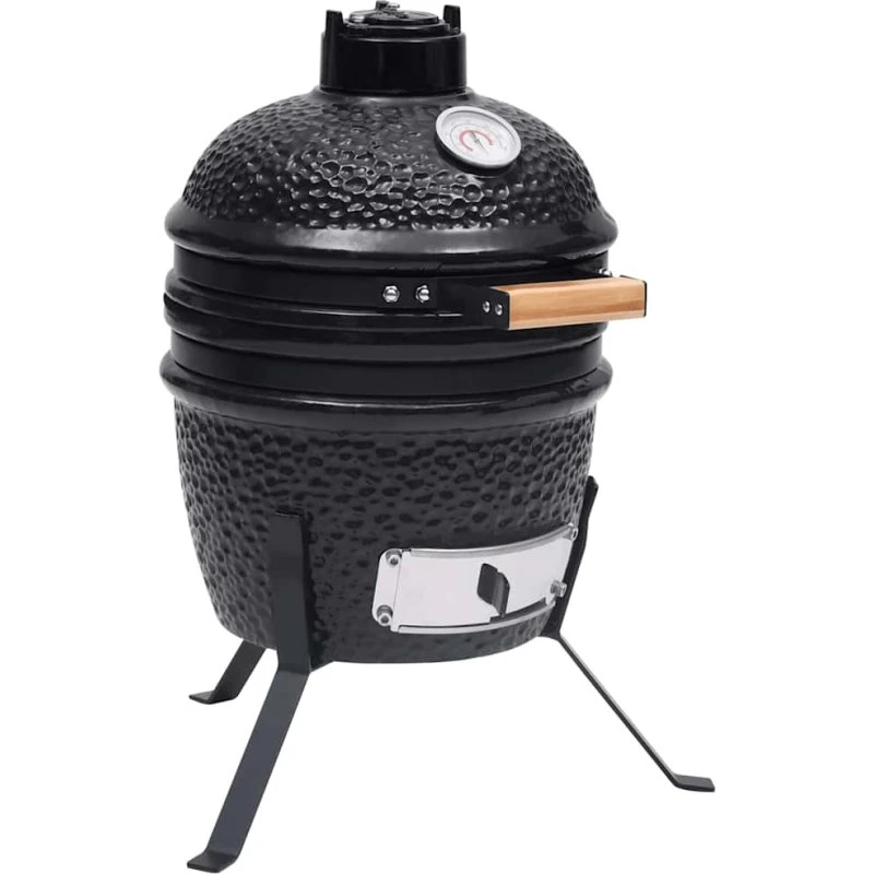 Kamado 2-i-1 keramisk røgegrill 56 cm, sort