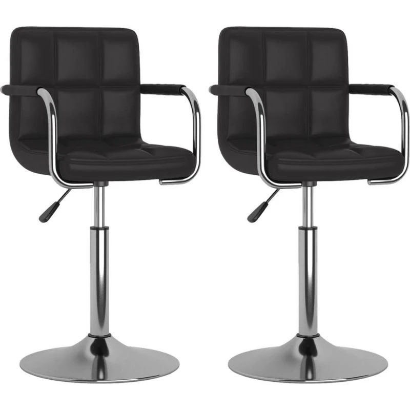 Drejelige spisebordsstole i kunstlæder 2 stk. - sort