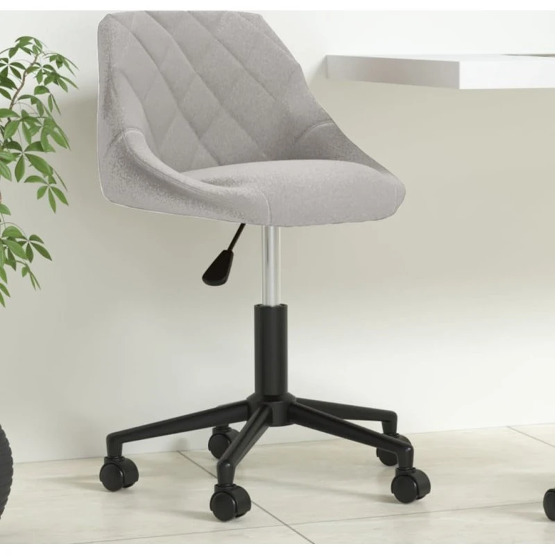 Drejelig kontorstol i fløjl lysegrå