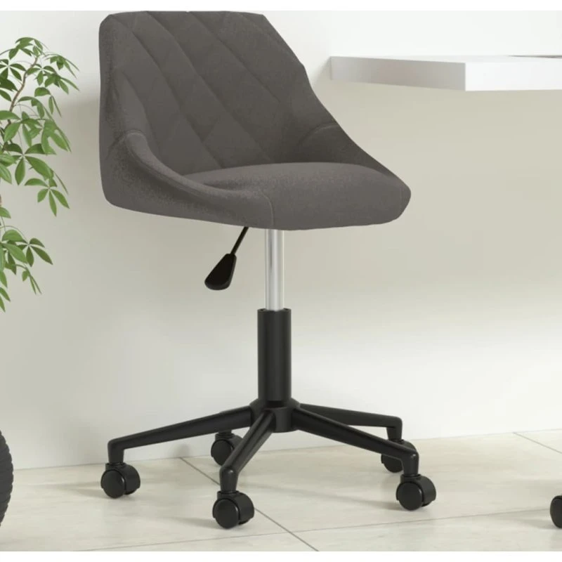 Drejelig kontorstol i fløjl mørkegrå