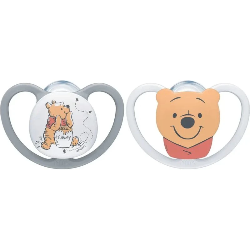 NUK Space Silikone Sut 2-pak Winnie the Pooh Str. 1 (0-6 m)