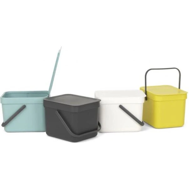 Brabantia affaldsspand 6 L med låg og vægbeslag, grå