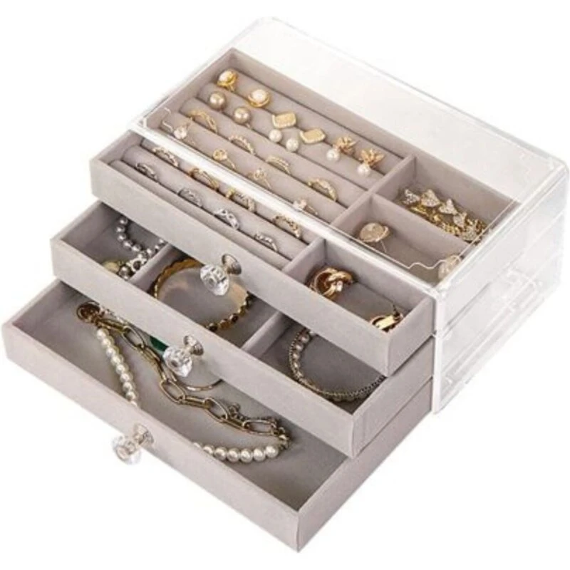 UNIQ Akryl Organizer til Smykker, 3 skuffer (J305)