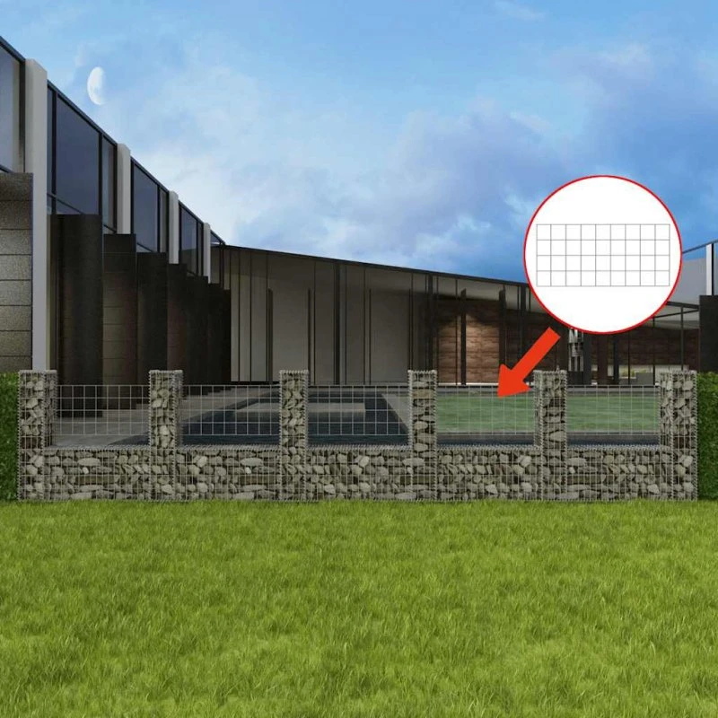 Gabionkurv U-facon 570x20x100 cm galvaniseret stål