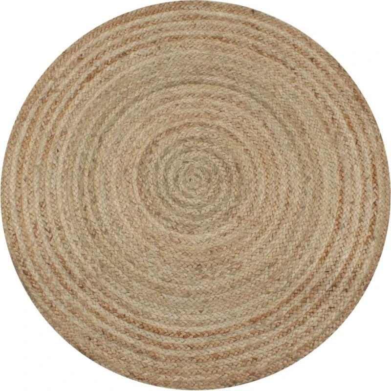 Rundt flettet jutetæppe 150 cm – naturligt og holdbart