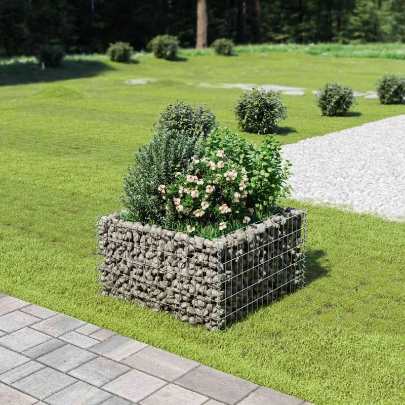 Gabion-højbed 90x90x50 cm galvaniseret stål