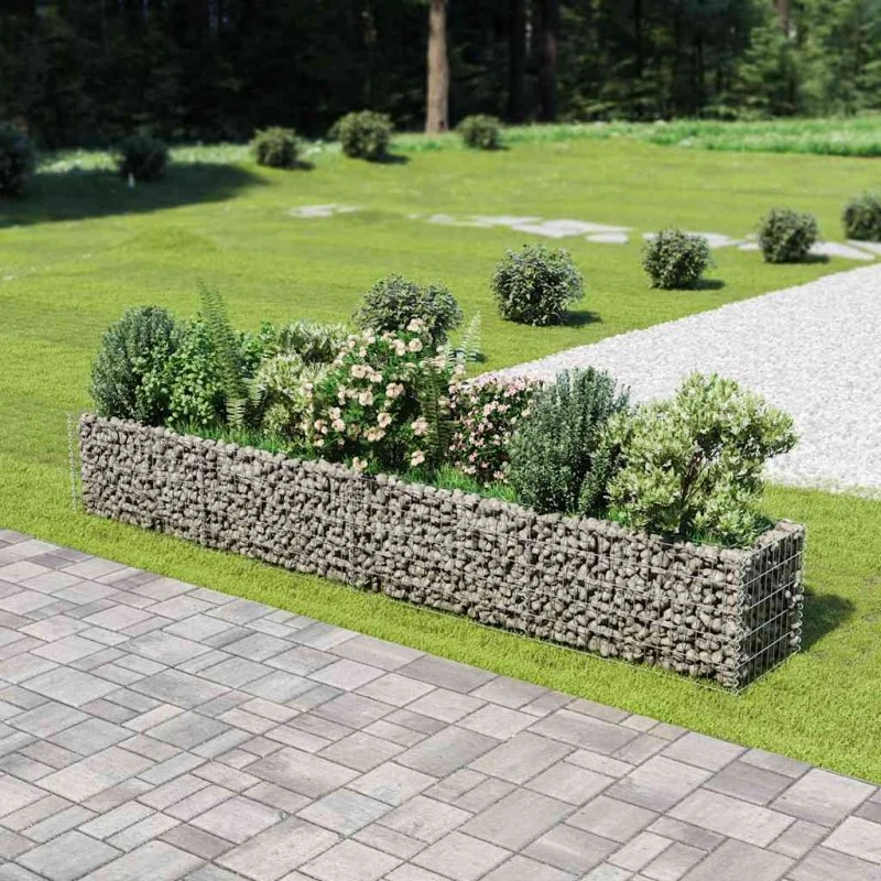 Gabion-højbed 360x50x50 cm i galvaniseret stål