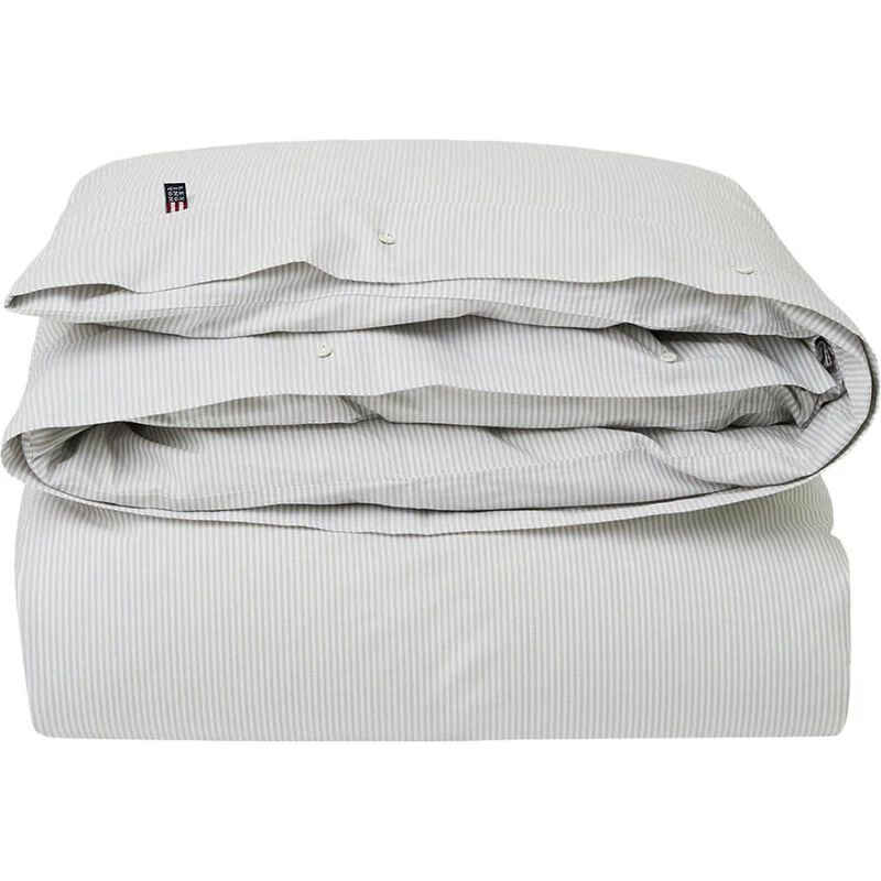 Lexington Icons Pin Point dynebetræk beige/hvid (100% oxford)