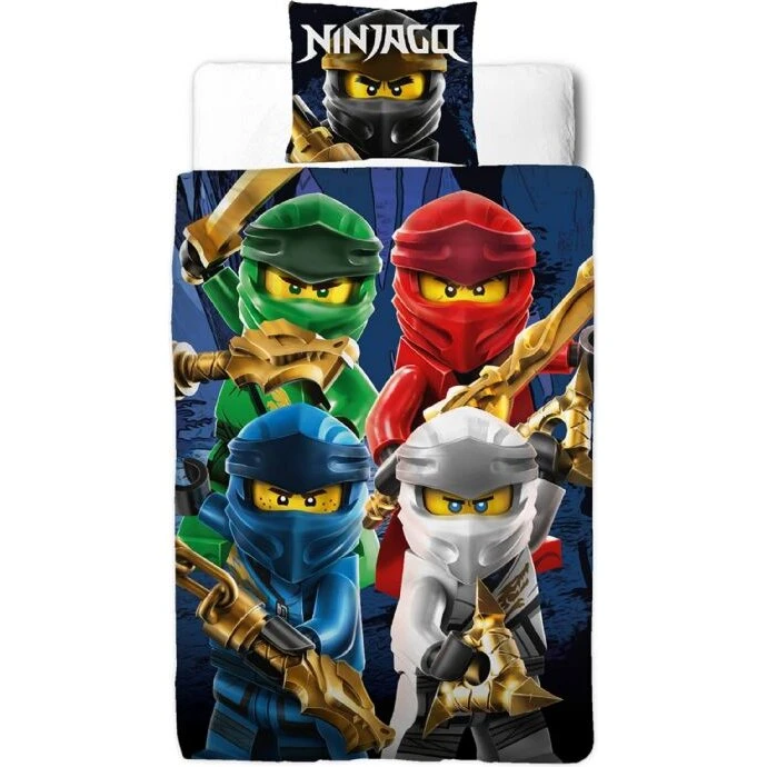 LEGO Ninjago sengetøj 140x200 cm – vendbar 100% bomuld