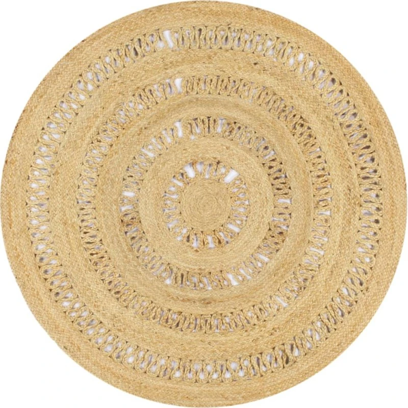 Håndlavet flettet jutetæppe 120 cm