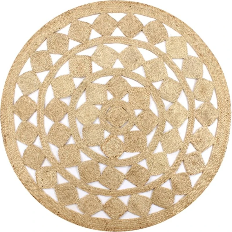 Håndlavet flettet jutetæppe 90 cm