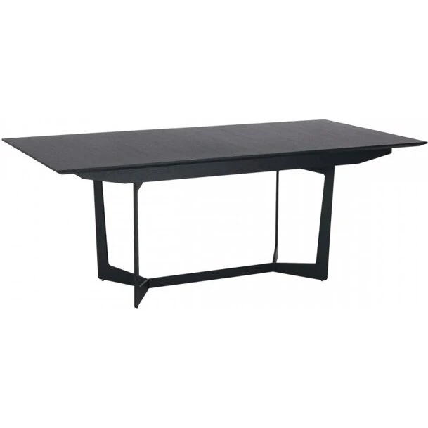 Tokyo spisebord 200/250×100 cm, sort egefinér med udtræk