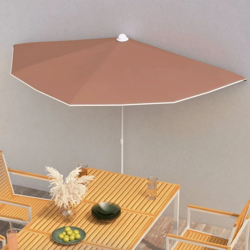 Halv parasol 180x90 cm terrakotta – UV-beskyttende
