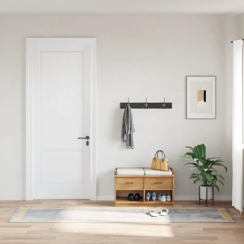 Gulvtæppe 80x300 cm skridsikkert & vaskbart - grå