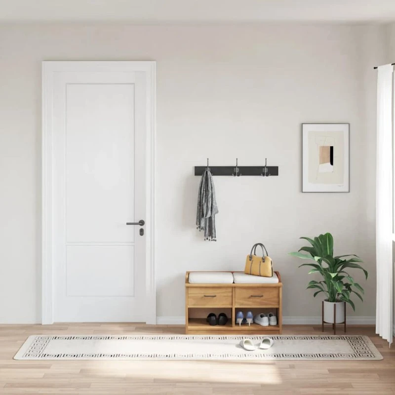 Gulvtæppe 80x300 cm skridsikkert & vaskbart - lys beige