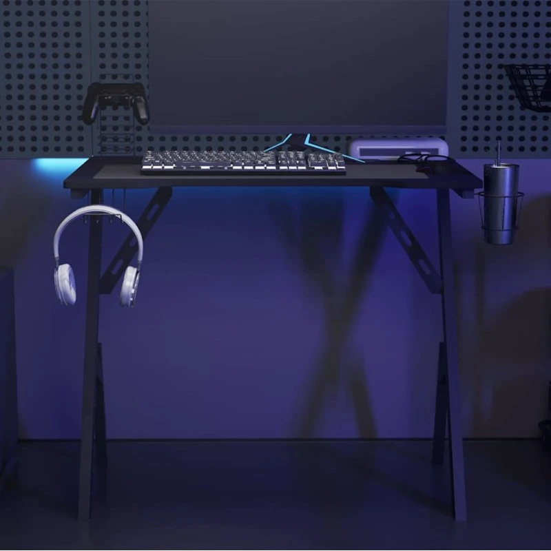 Gamerbord 90x60x75 cm, Y-formede ben - Sort