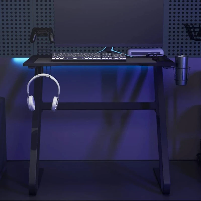 Gamerbord 90x60x75 cm - ZZ-formede ben, sort