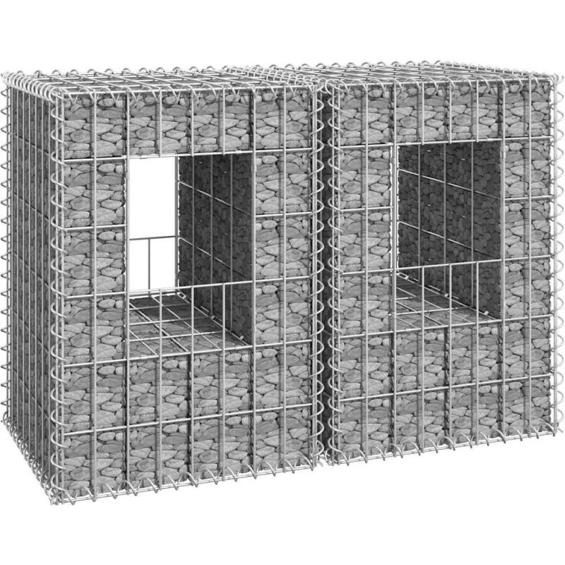 Gabionkurve 2 stk 40×40×60 cm - Rustbestandigt jern