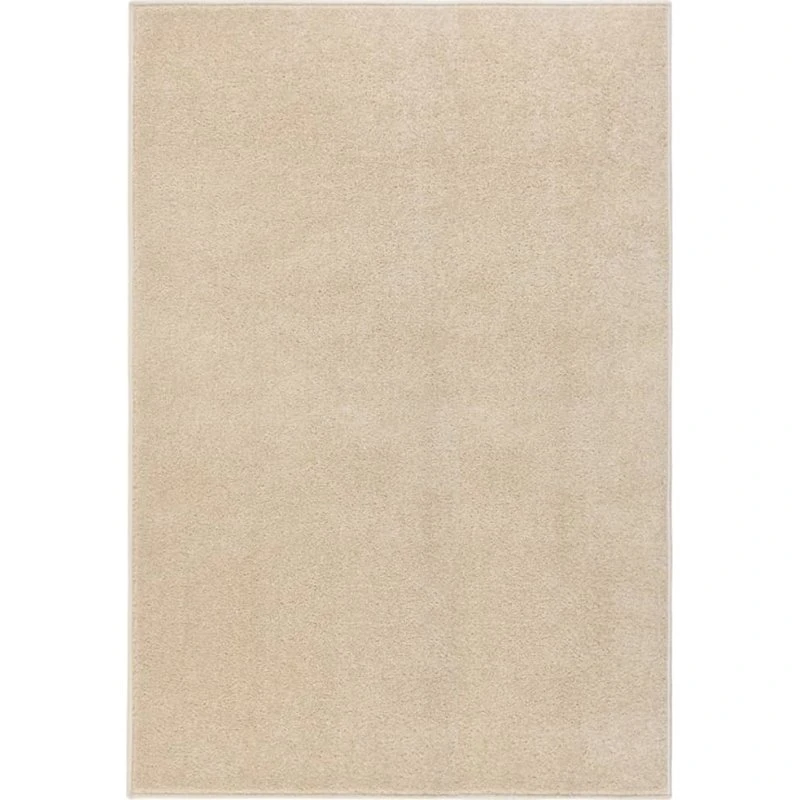 Gulvtæppe 160x230 cm kort luv – Beige, 100% PP
