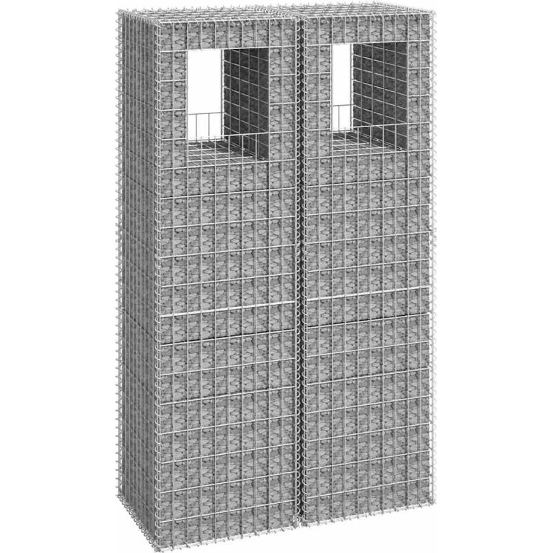 Gabionkurve 2 stk. 50x50x180 cm i jern