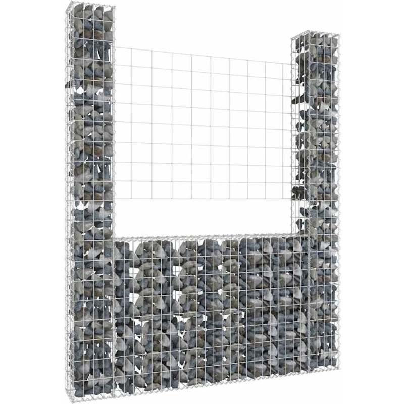 Gabionkurv 140x20x200 cm med 2 stolper (U-facon)
