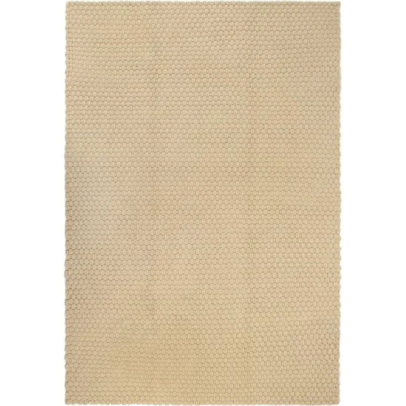 Bomuldsgulvtæppe 160x230 cm rektangulært natur