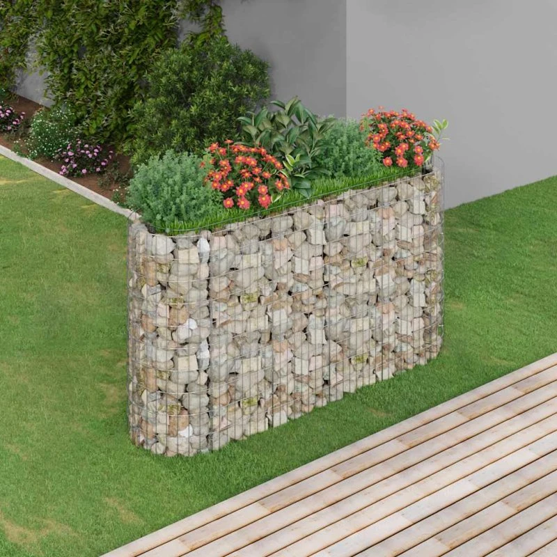 Gabion-højbed 190x50x100 cm - galvaniseret jern