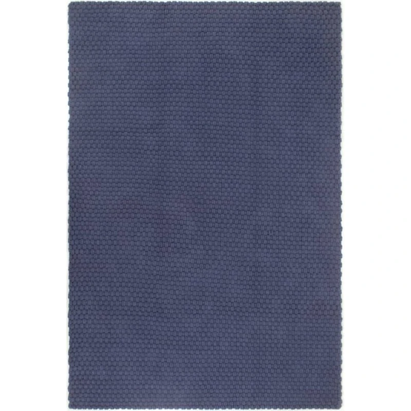 Bomuldsgulvtæppe 120x180 cm rektangulært – Marineblå