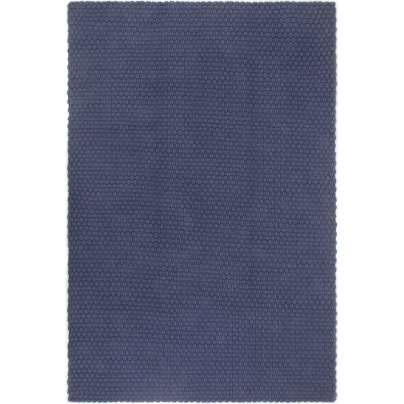 Gulvtæppe 160x230 cm rektangulært bomuld – marineblå