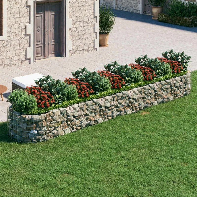 Gabion-højbed 500×100×50 cm i galvaniseret jern