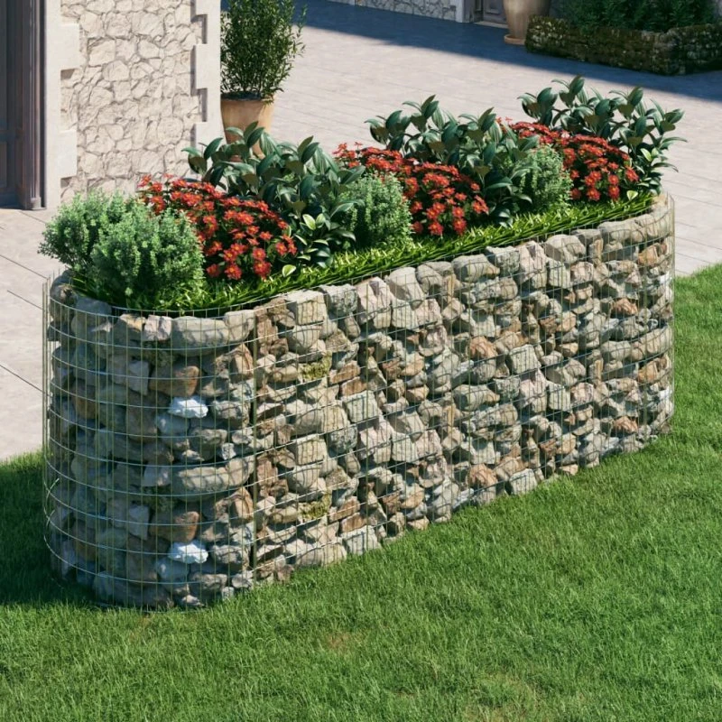 Gabion-højbed 300x100x100 cm i galvaniseret jern