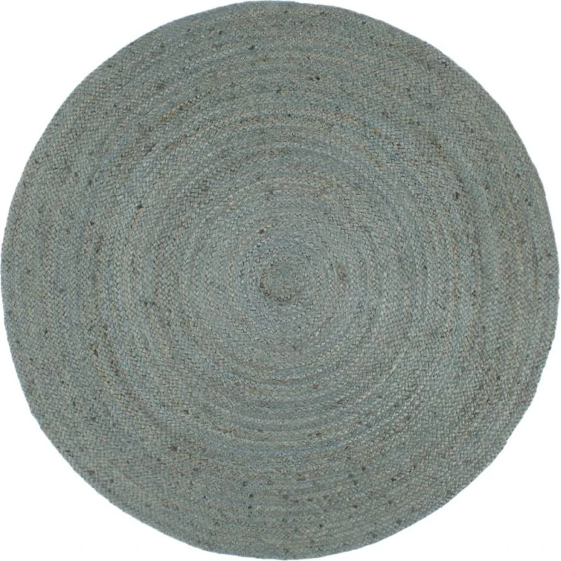 Håndlavet rundt jute-gulvtæppe 180 cm – olivengrøn