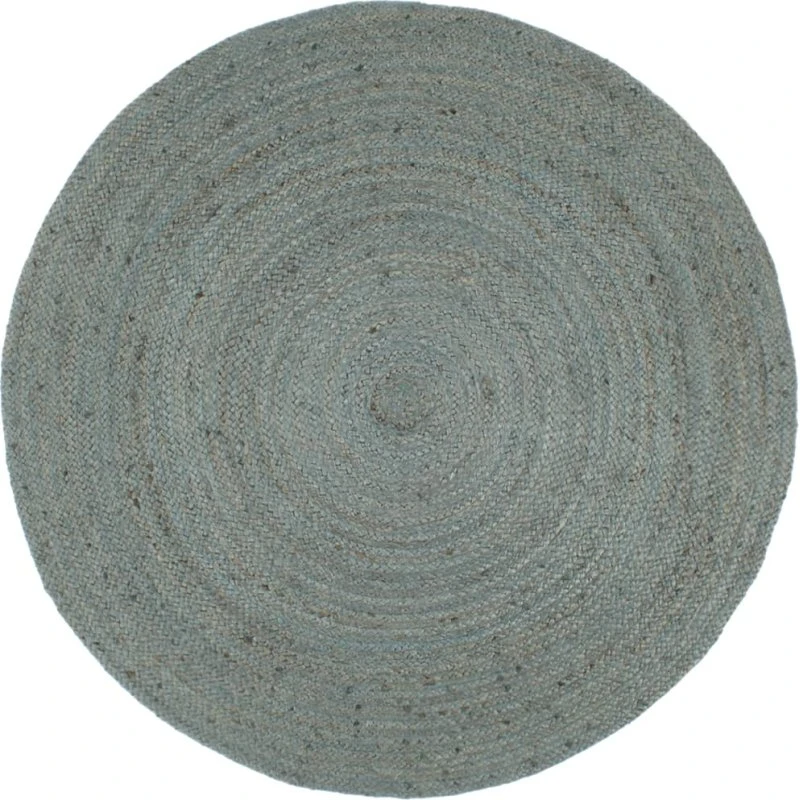 Håndlavet rundt jute-gulvtæppe 210 cm – olivengrøn