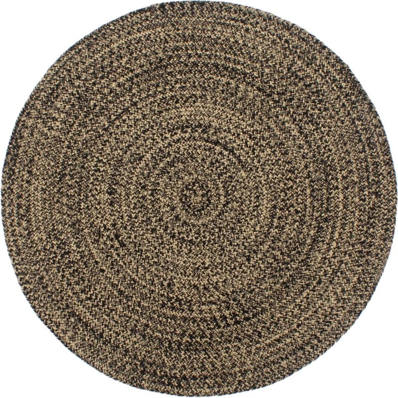 Håndlavet jute-gulvtæppe 240 cm - sort/brun