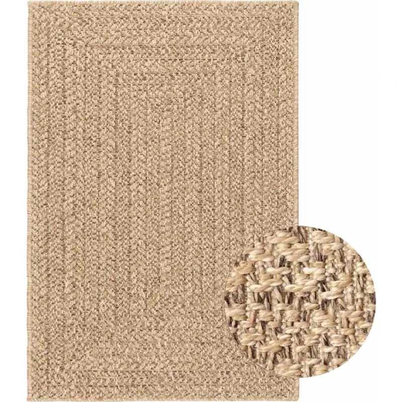 ZIZUR gulvtæppe 140x200 cm – jute-look indendørs/udendørs