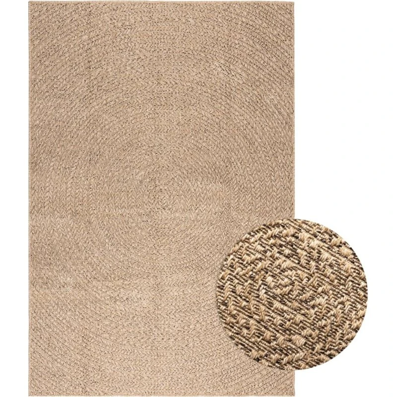 ZIZUR gulvtæppe 140x200 cm – jute-look, indendørs/udendørs