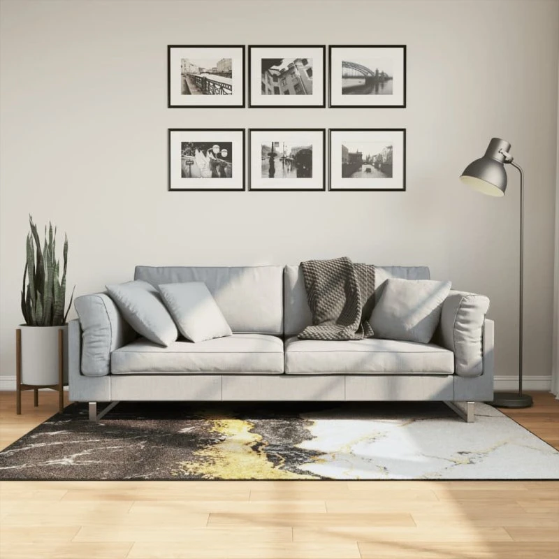 Gulvtæppe 120x180 cm - vaskbart, skridsikkert, flerfarvet