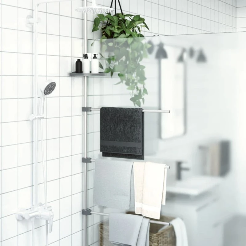 Håndklædestativ i aluminium 47x280 cm – pladsbesparende