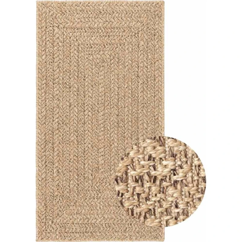 Gulvtæppe ZIZUR 80x150 cm – jute-look, indendørs/udendørs