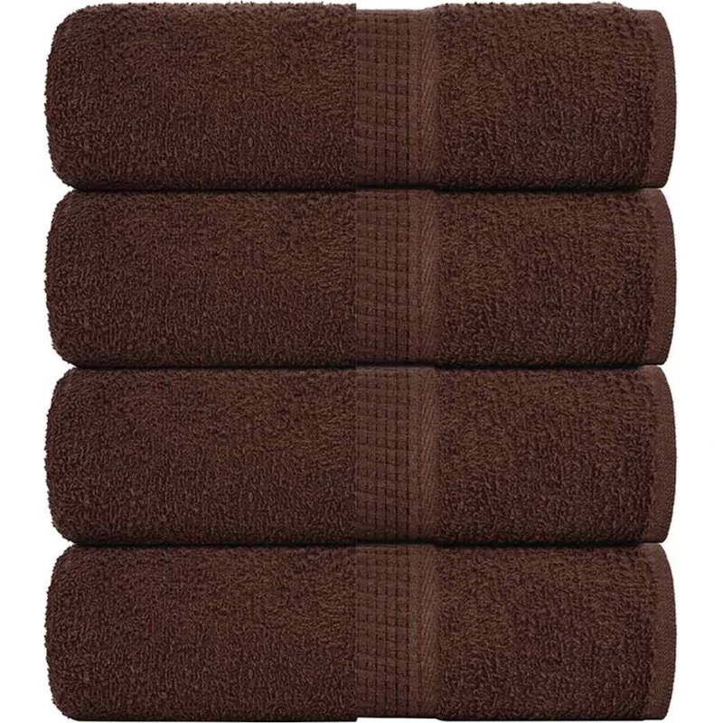 Gæstehåndklæder 4 stk 30x50 cm 360 g/m² – brun