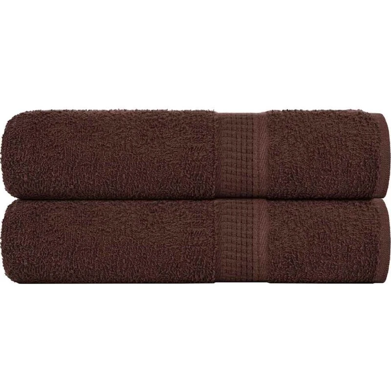 Håndklæder 2 stk. 50x100 cm 360 g/m² – brun